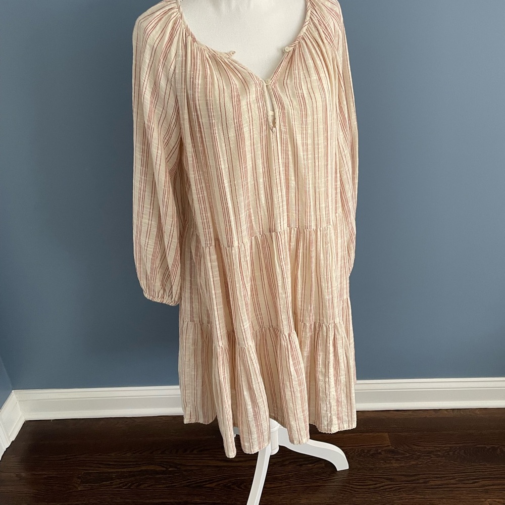 The Great Striped Cotton Midi Dress